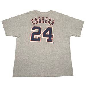 Detroit Tigers Miguel Cabrera #24 T Shirt 2XL Gray Majestic MLB Player Tee